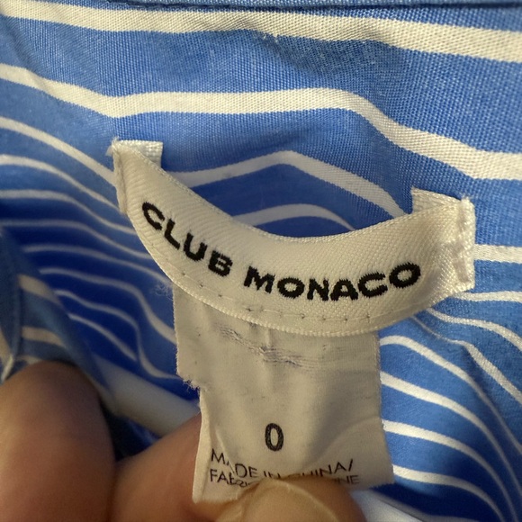 Club Monaco Striped Long Sleeve Mini Shirt Dress with Open Back size 0 - Picture 4 of 6